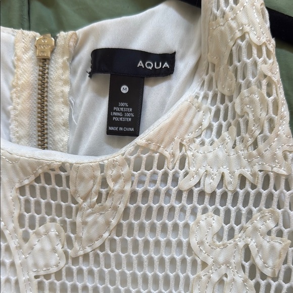 Ivory Floral Sleeveless Dress by Aqua- Sleeveless, Short - Picture 2 of 3